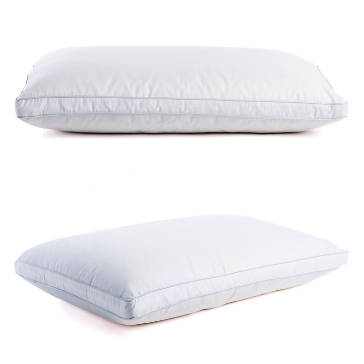 Two white 'Comfi' pillows on a white background